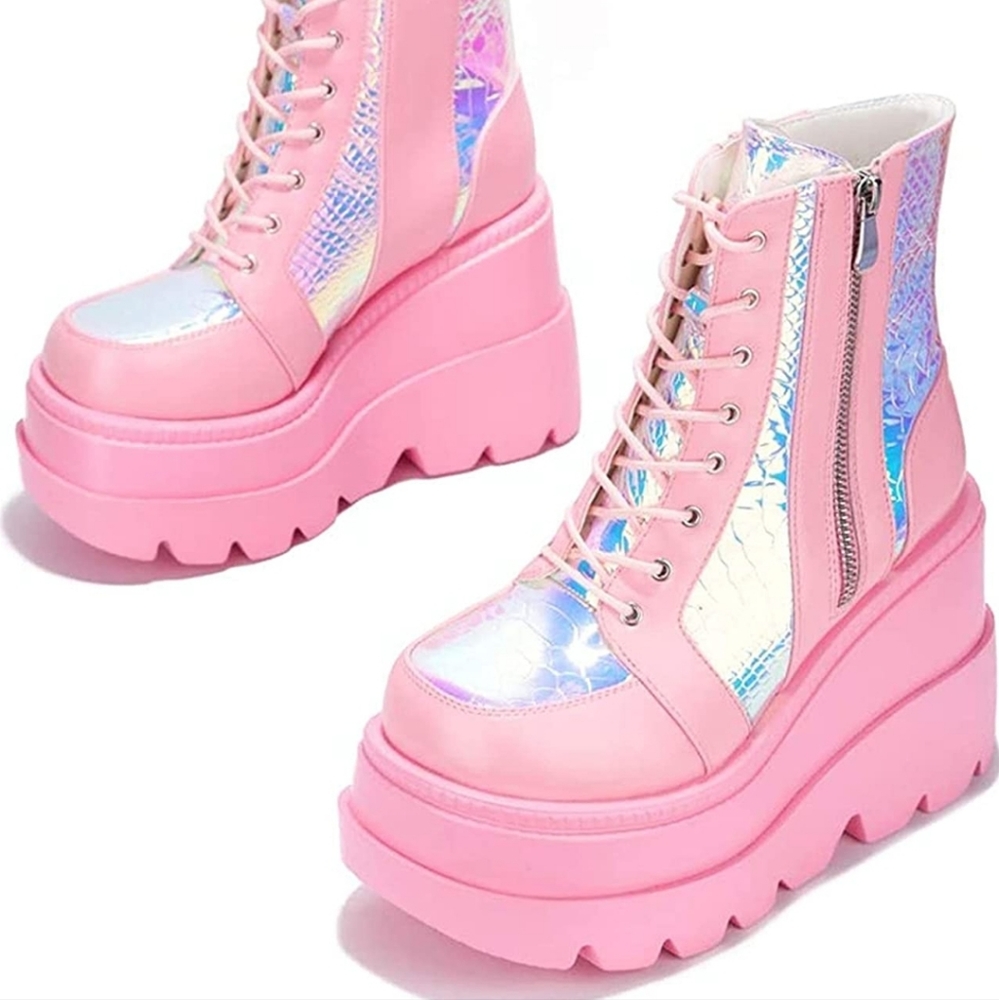 Pink Platform Boots